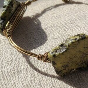 Bourbon and Bowties Green and Gold Bracelet
